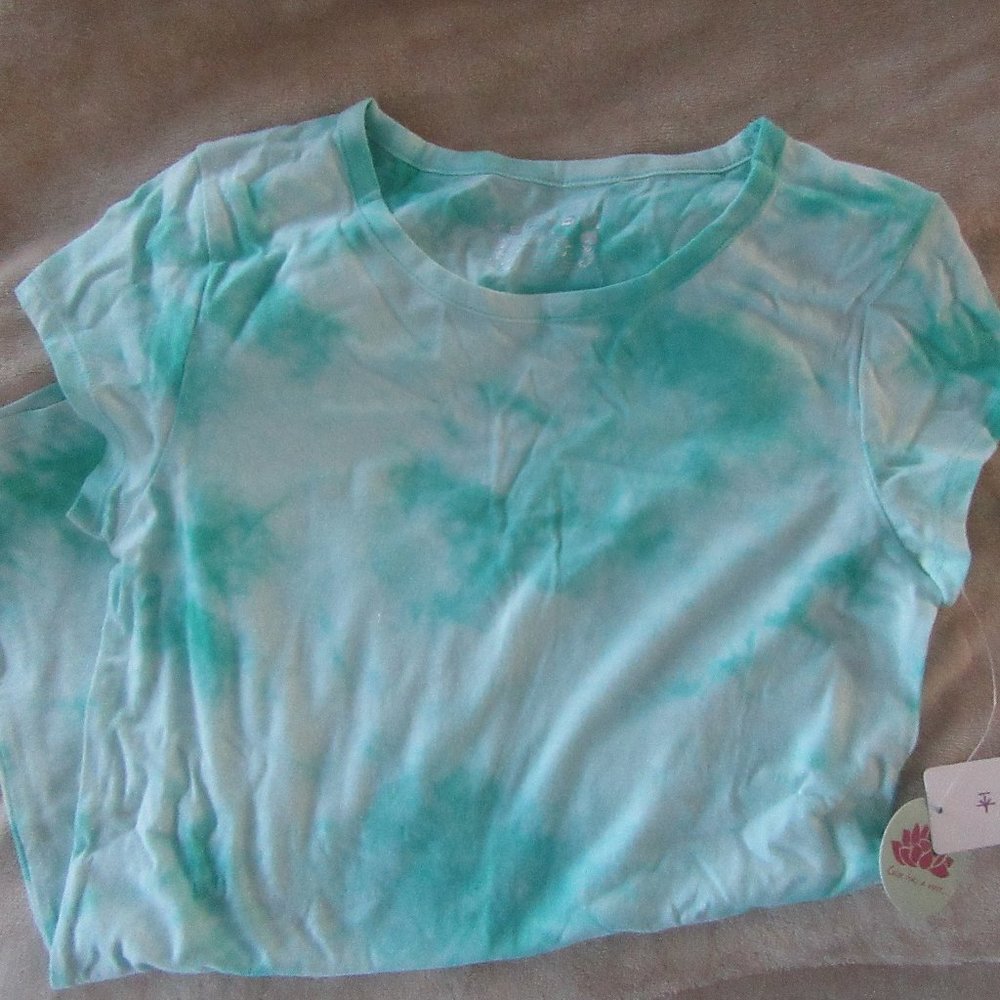 NWT Soybu Aqua Tie-dye cap sleeved long length Tshirt size M